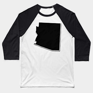 Black Arizona Outline Baseball T-Shirt